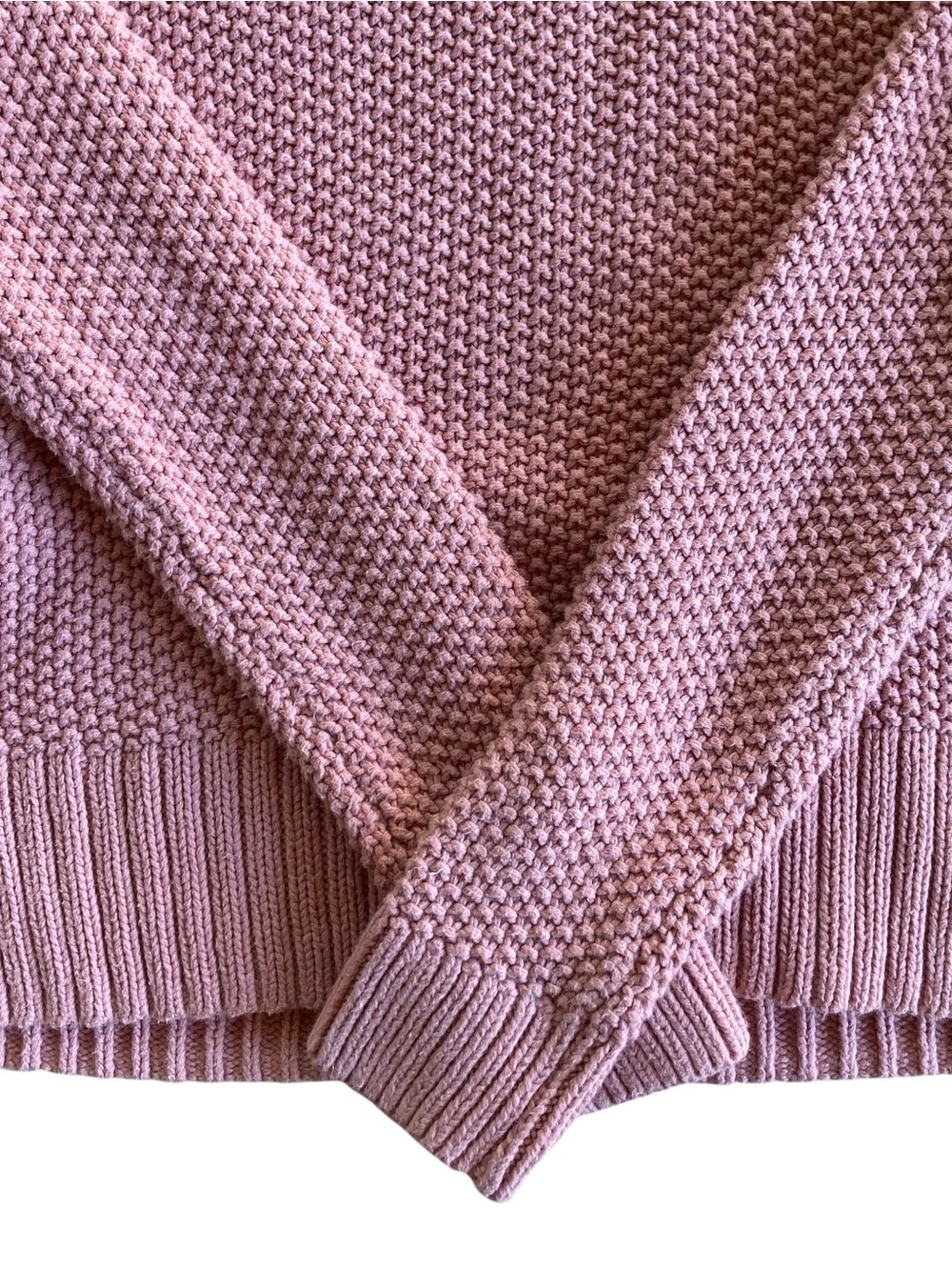 Lucky Brand Pink Cotton Knit V-Neck Sweater Medium Cozy Fall Pullover - Picture 7 of 7